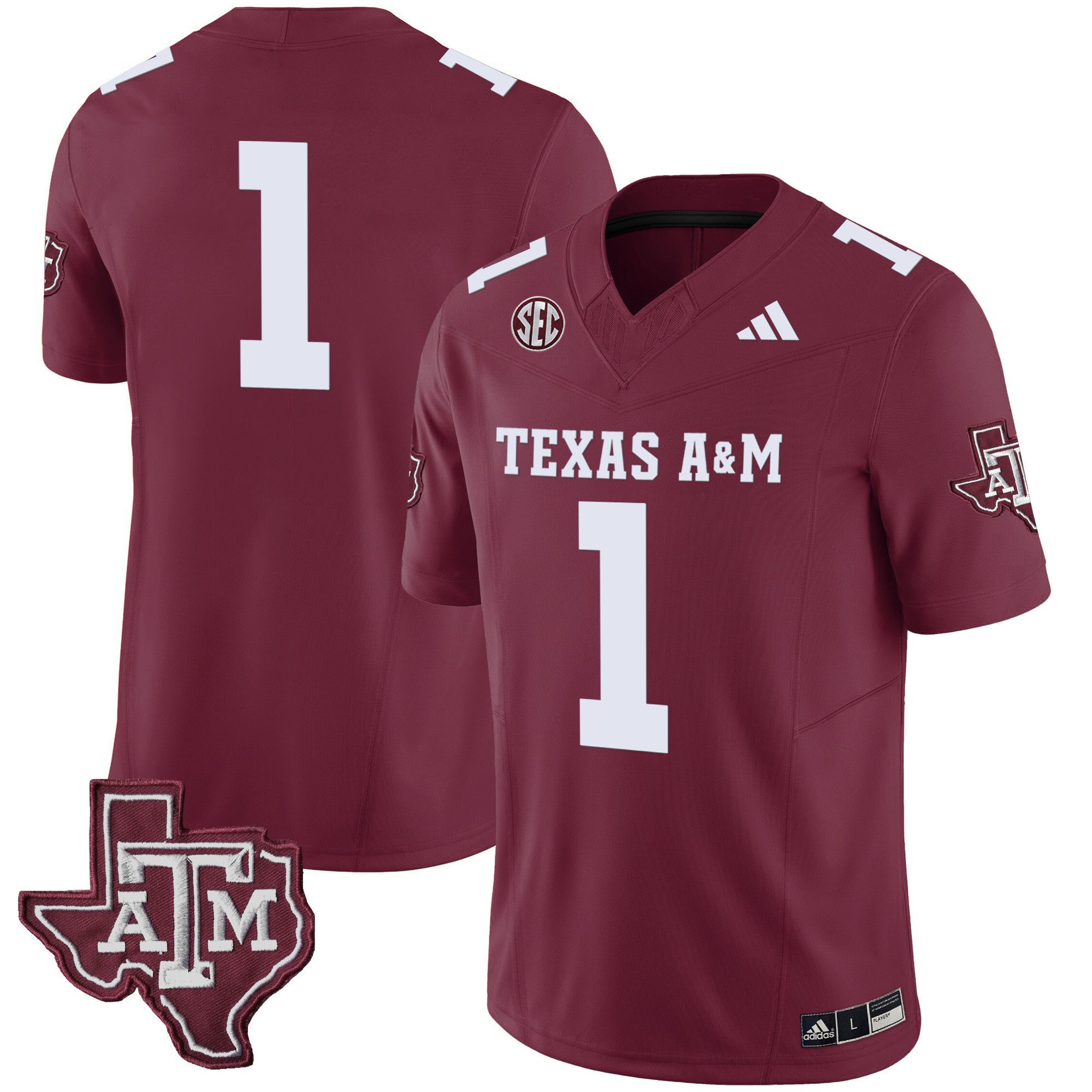 Men Texas A&M Aggies #1 No Name Red 2024 Vapor Limited NCAA Jersey style 1